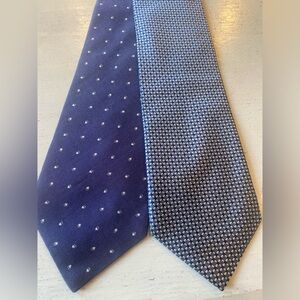 Nautica 100% Silk Neck Ties - set of 2 - shades of blue 4”x56”